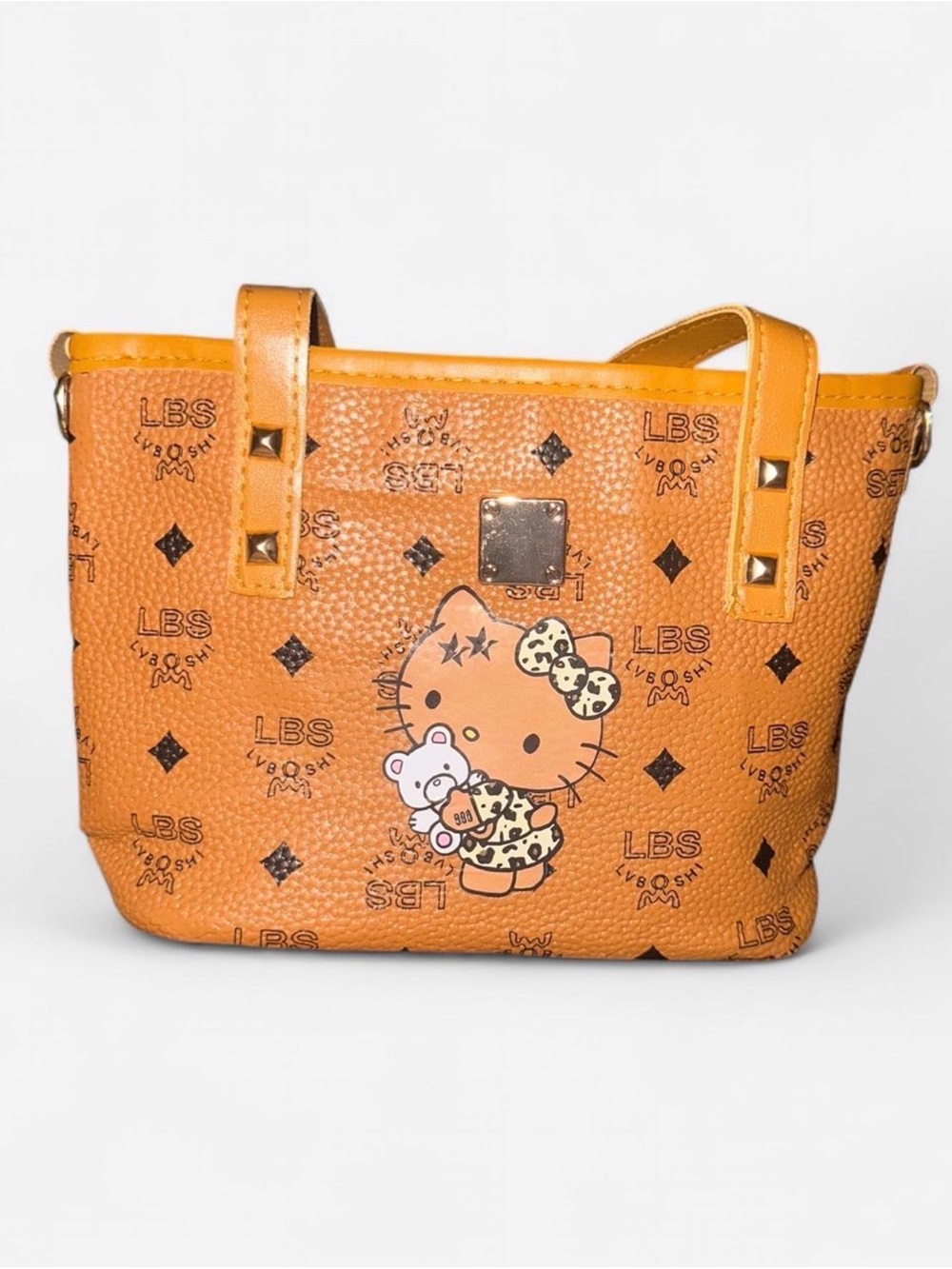 Hello Kitty Patterned Kids Tote with Stud Detail